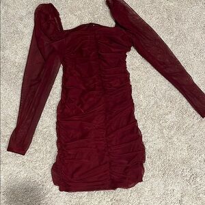 COPY - Elegant Burgundy Ruched Dress RUE21 (Size M) w/o tags